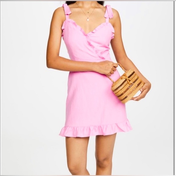 Anthropologie Lost + Wander Guava Ruffle Mini Dress New with tag! - Picture 1 of 5